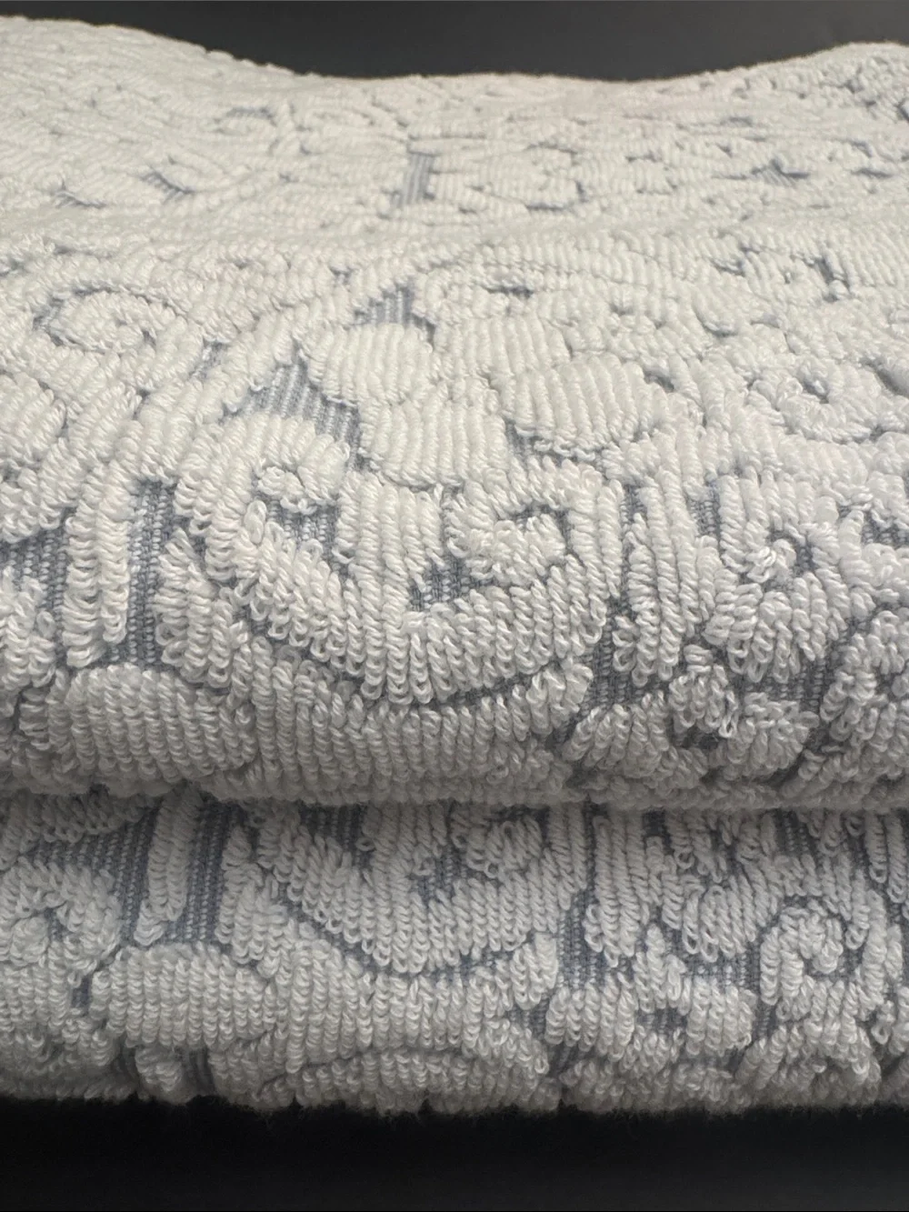 2pc PERI HOME 100% Cotton Bath Towel Set - Bryce Jacquard - Blue Haze